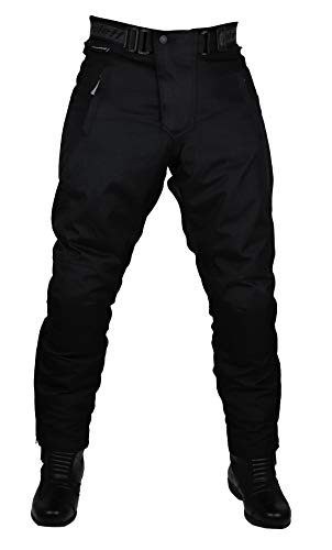 BOSMOTO Motorrad-Textilhose Wasserdicht Mit Protektoren – Größe XL, Schwarz, Viele Taschen