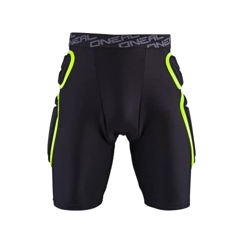 O'NEAL | Protektoren-Hose | Motocross Enduro Motorrad | Beständiger High-Density EVA Schaum, Integrierte Belüftungspads, elastischer Taillenbereich | Trail Short | Erwachsene | Schwarz Lime | Größe XL