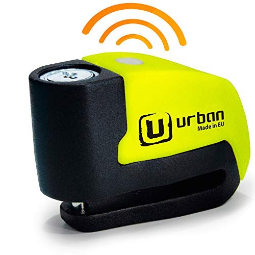 URBAN UR6 Bremsscheibenschloss mit Alarm 120dB ON/Off mit Warnfunktion, Optionale Aktivierung, Langlebige Batterie, Wasserdicht, Motorradschloss Alarmanlage Diebstahlsicherung Roller Universal ø6mm