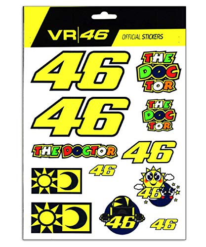 Valentino Rossi Aufkleber Set Groß VR46,One Size,Multi,Unisex